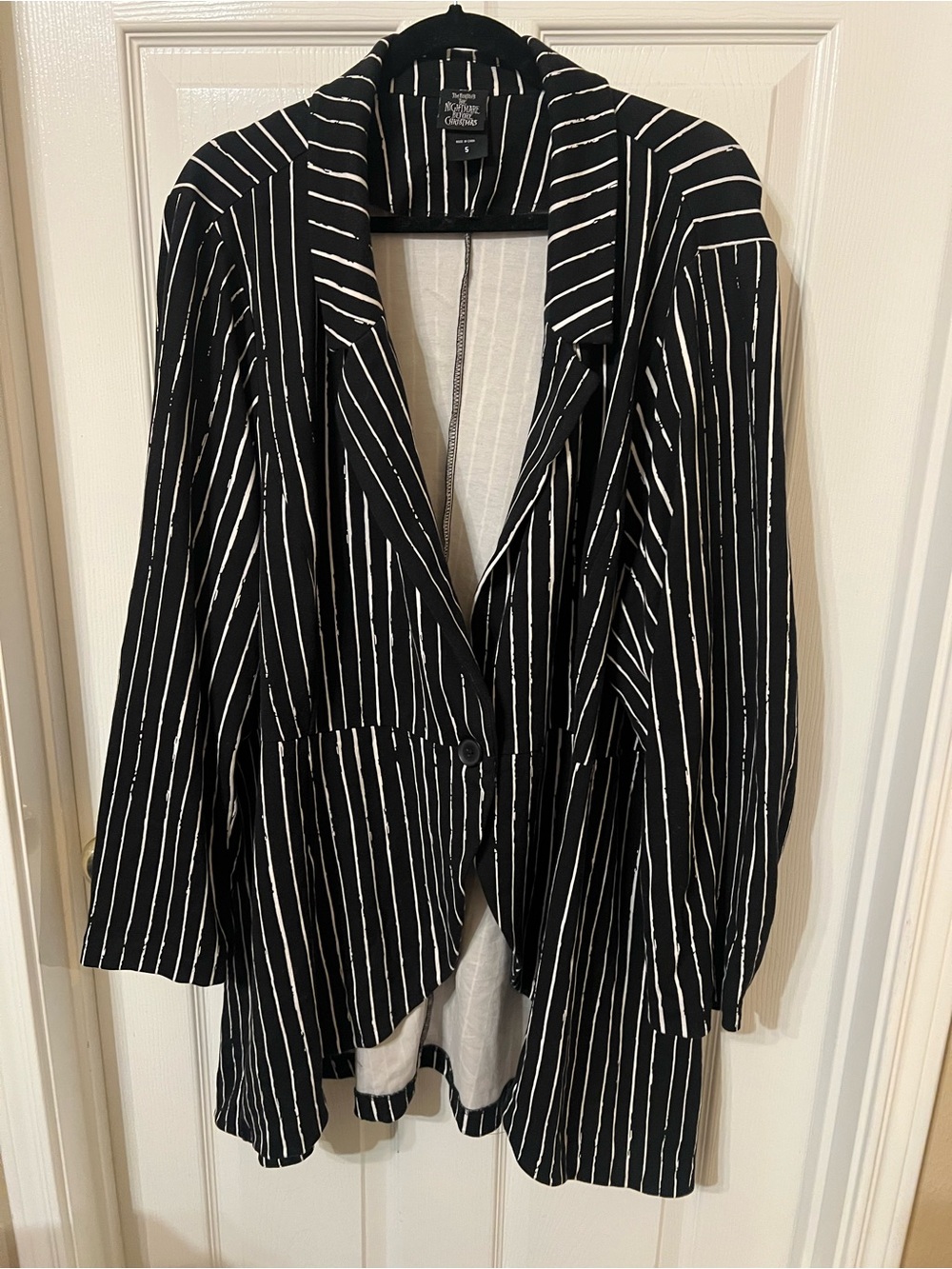 Jack Skellington Black & White Pinstripe Blazer